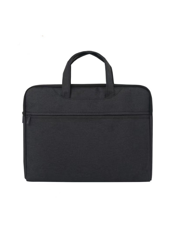 حقيبة كمبيوتر محمول، حافظة مقاومة للماء للكمبيوتر اللوحي مقاس 13-14 بوصة مع جيب للملحقات، حقيبة سفر احترافية بمقبض لجهاز MacBook Air/Pro (M1/M2/M3/M4)، أجهزة الكمبيوتر المحمولة HP وDell وLenovo وAsus (أسود) - Image 1